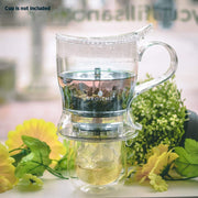 GROSCHE Aberdeen PERFECT TEA MAKER Tea pot with coaster, Tea Steeper, Easy Tea Infuser, 17.7 oz. 525 ml, EASY CLEAN Tea Steeper, BPA-Free teapot