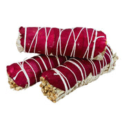 White Sage w/ Dried Red Rose Petals Smudge Stick - Single