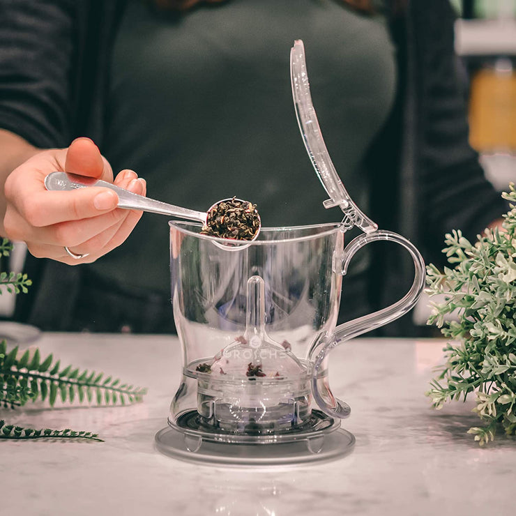 GROSCHE Aberdeen PERFECT TEA MAKER Tea pot with coaster, Tea Steeper, Easy Tea Infuser, 17.7 oz. 525 ml, EASY CLEAN Tea Steeper, BPA-Free teapot