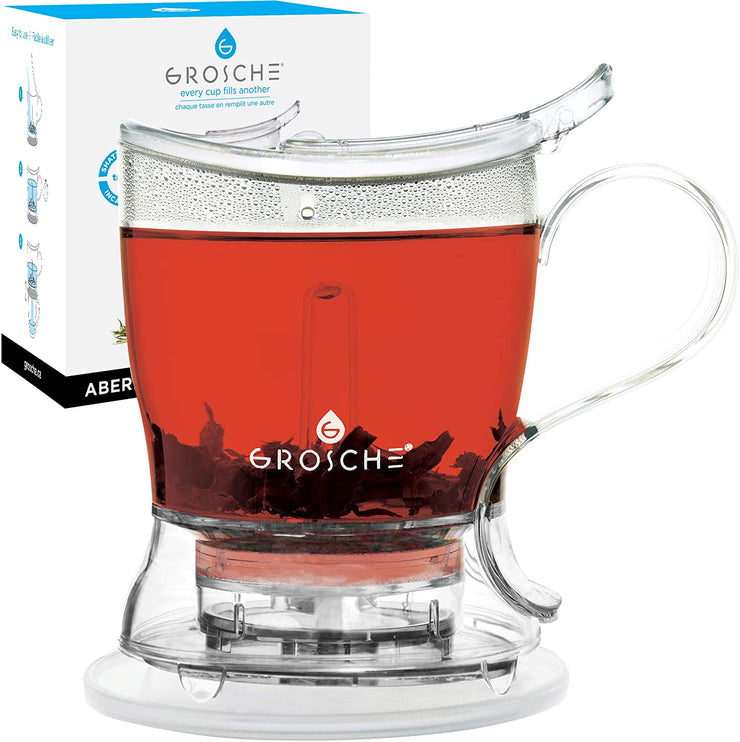 GROSCHE Aberdeen Tea Steeper, 1000 ml 34 oz, Teapot and Tea Infuser, BPA-Free & Food-safe Tritan