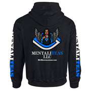 Mentaliteas Black Hoodies Blue Logo