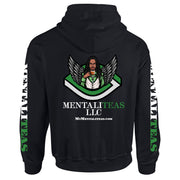 Mentaliteas Black Hoodie Green Logo