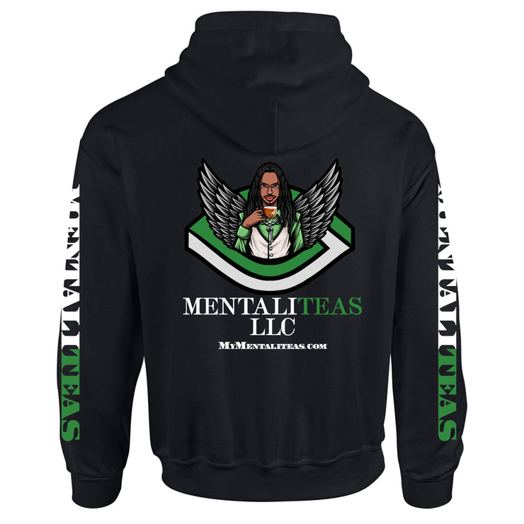 Mentaliteas Black Hoodie Green Logo