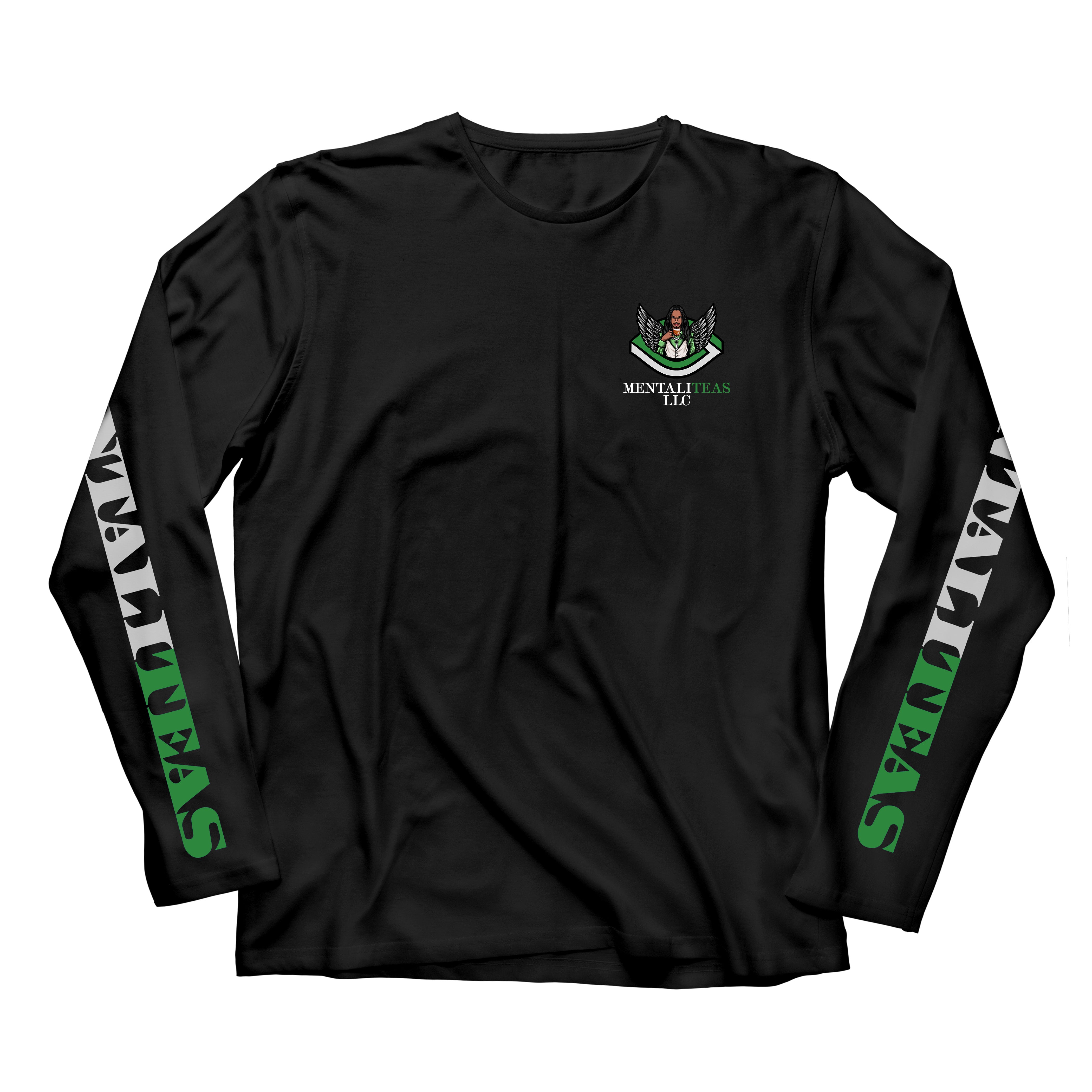Mentaliteas Black Long Sleeves Green Logo