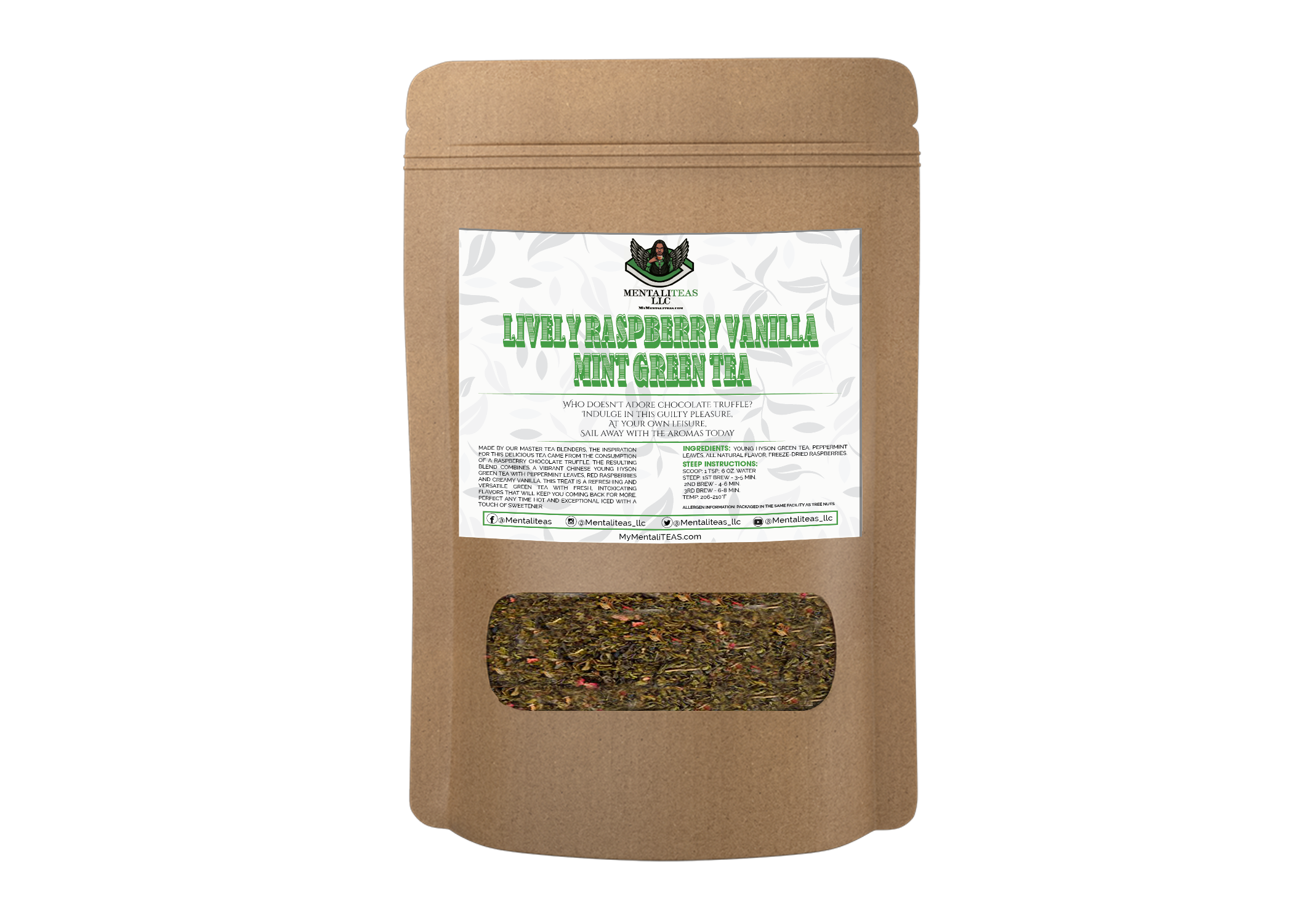 Lively Raspberry Vanilla Mint Green Tea