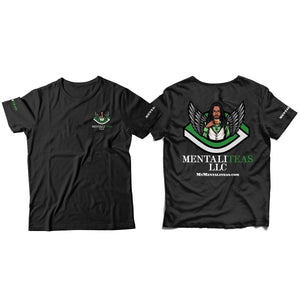 Mentaliteas Black T-Shirt Green Logo