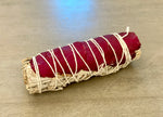 Load image into Gallery viewer, White Sage w/ Dried Red Rose Petals Smudge Stick - Single
